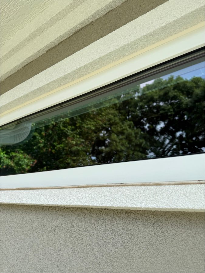 Clean horizontal window with crisp white trim